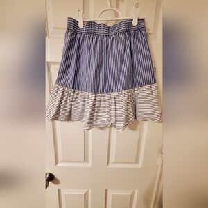 LOFT Blue and White A-Line Skirt